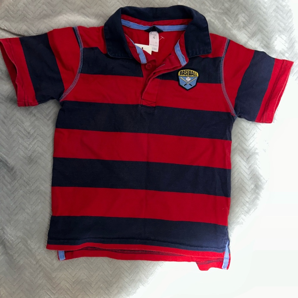 Vintage- Carter's Baseball Red and Navy Striped Polo Shirt